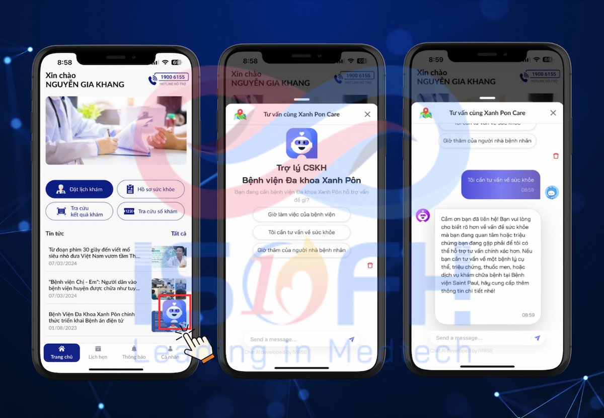 IVIVI MEDBOT: TRỢ LÝ Y TẾ ẢO THÔNG MINH, MỞ RA TƯƠNG LAI MỚI CHO TRẢI NGHIỆM KHÁM CHỮA BỆNH