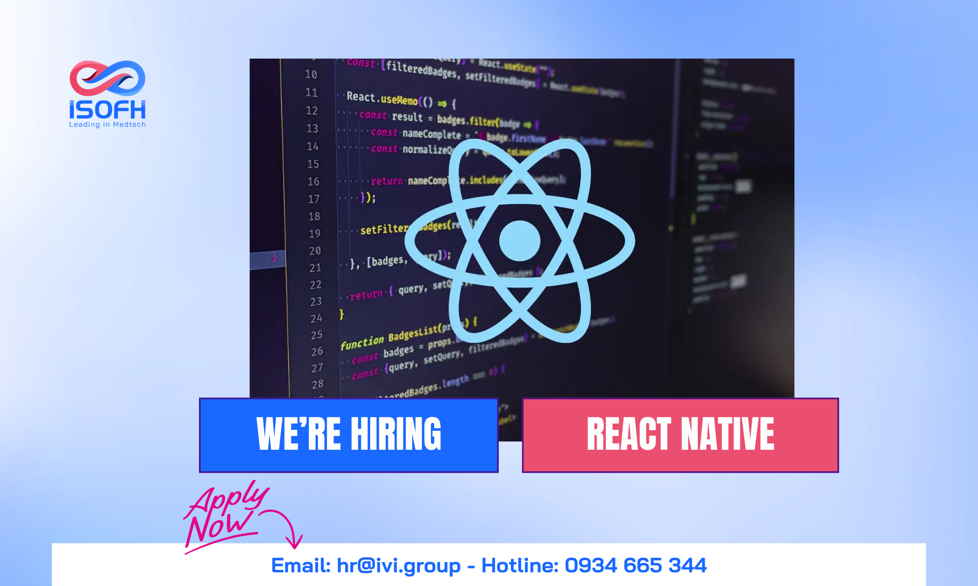 ISOFH - LẬP TRÌNH VIÊN REACT NATIVE (HN)