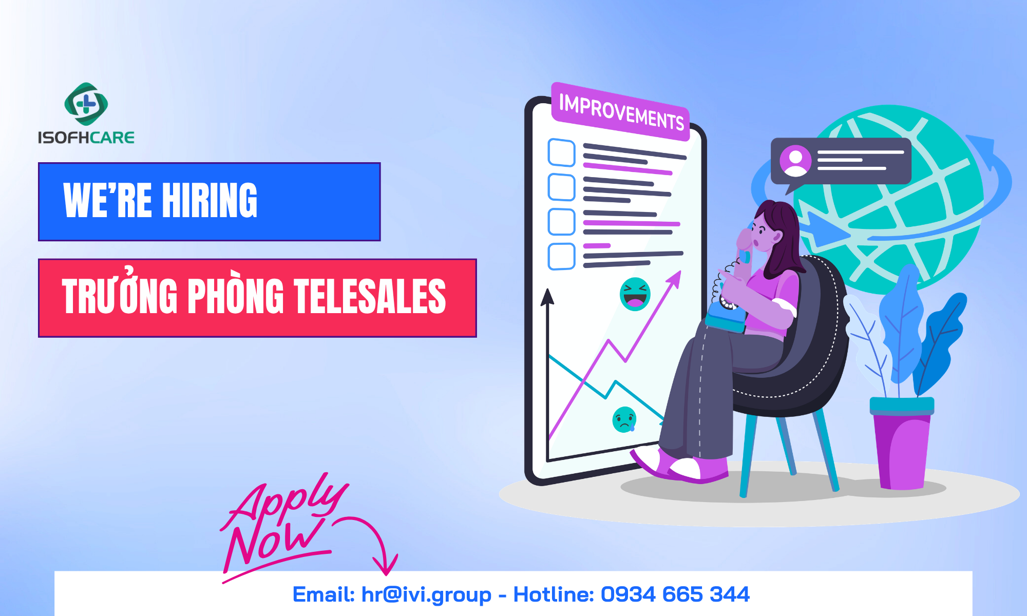 ISOFHCARE - TRƯỞNG PHÒNG TELESALES